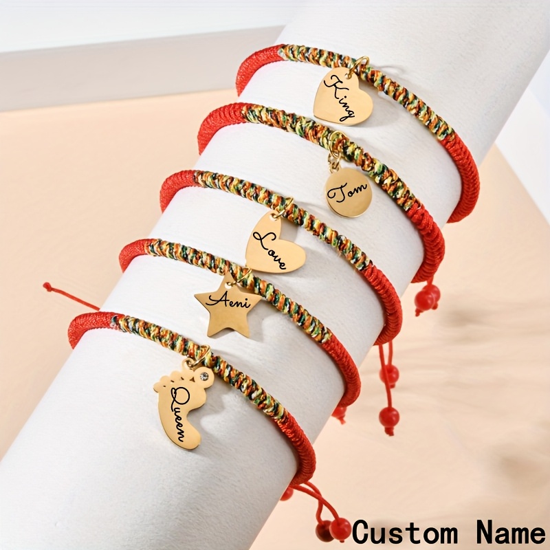 Customizable Braided Rope Bracelets with Names